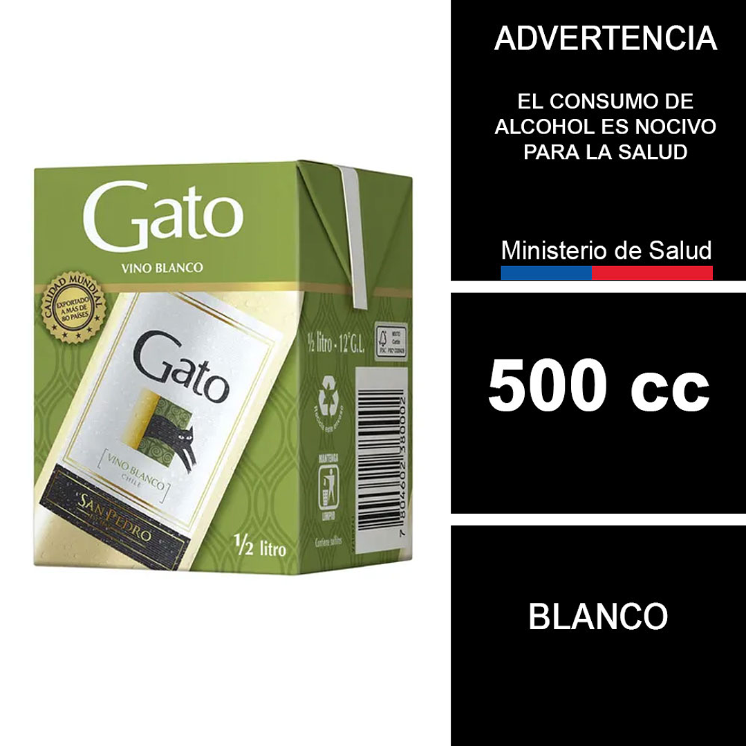 Vino Gato Blanco Caja 500 Cc 1