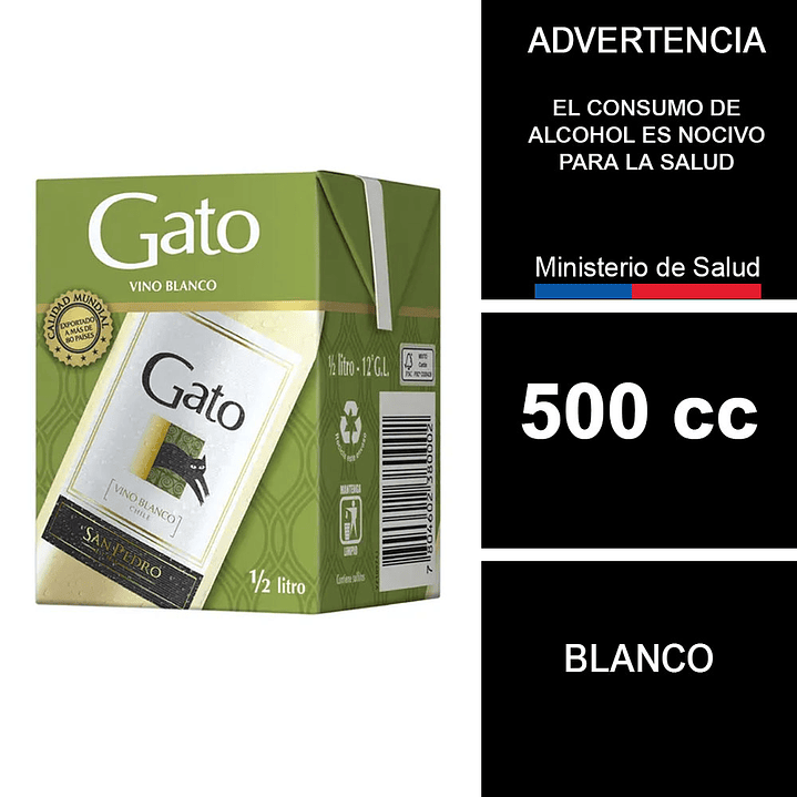 Vino Gato Blanco Caja 500 Cc 1