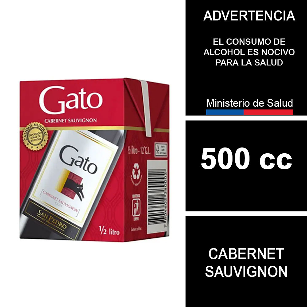Vino Gato Cabernet Sauvignon Caja 500 cc 1