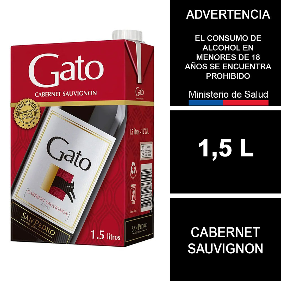 Vino Gato Cabernet Sauvignon Caja 1.5 L 1