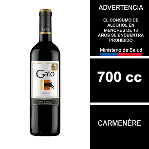 Vino Gato Carmenère 700 Cc