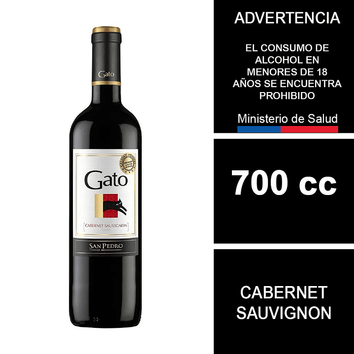 Vino Gato Cabernet Sauvignon 700 cc 1