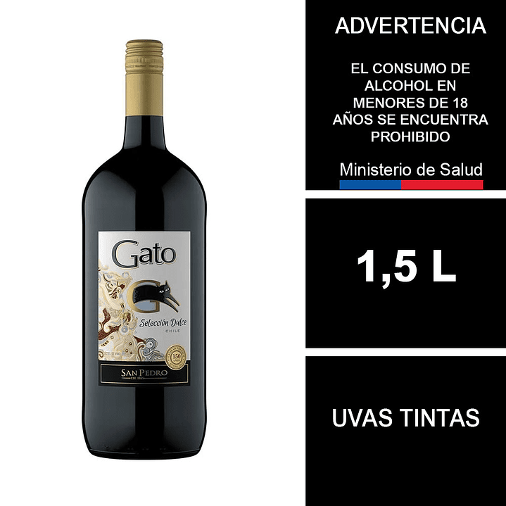Cóctel de Vino Gato Selección Dulce tinto Botellón 1,5 LT 1