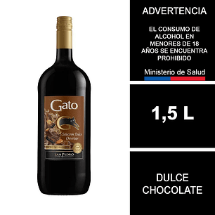 Cóctel de Vino Gato Selección Dulce Chocolate Botellón 1,5 LT