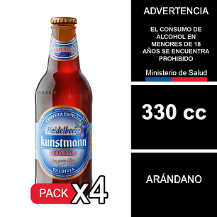 X4 Cerveza Kunstmann Arándano 330 cc