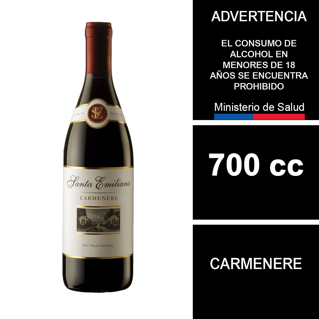 Vino Santa Emiliana Carmenere 700 cc 1