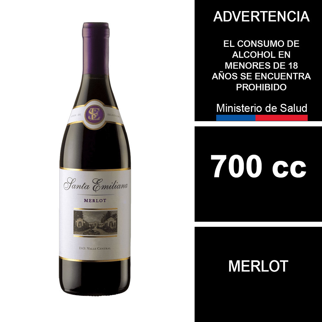 Vino Santa Emiliana Merlot 700 cc 1