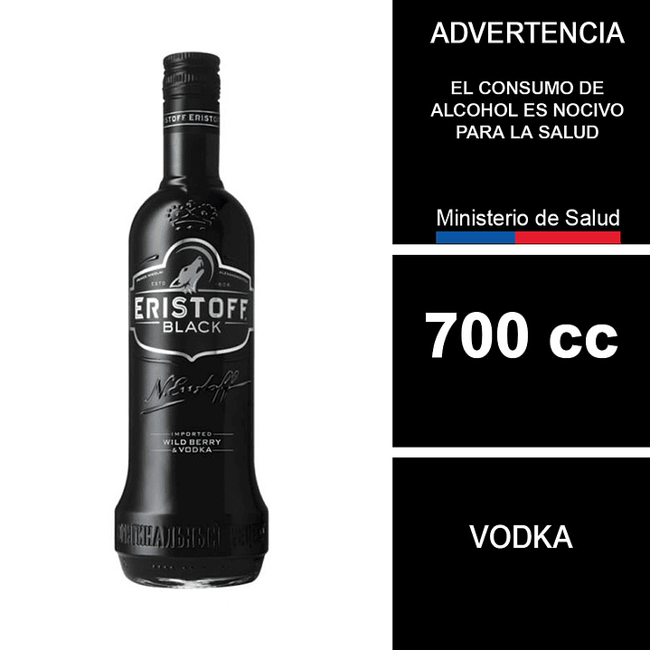 Vodka Eristoff Black 700 cc 1