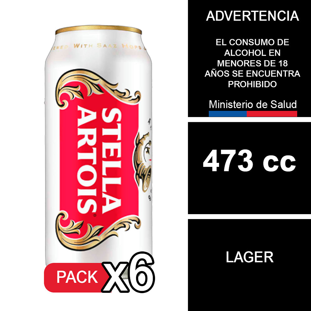 X6 Stella Artois 473 cc 1