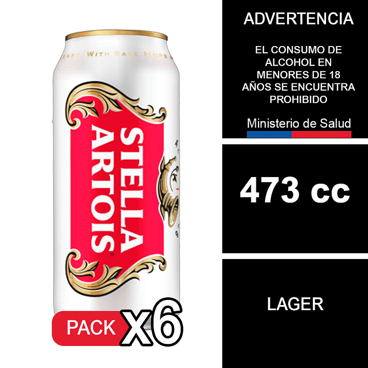 X6 Stella Artois 473 cc 1