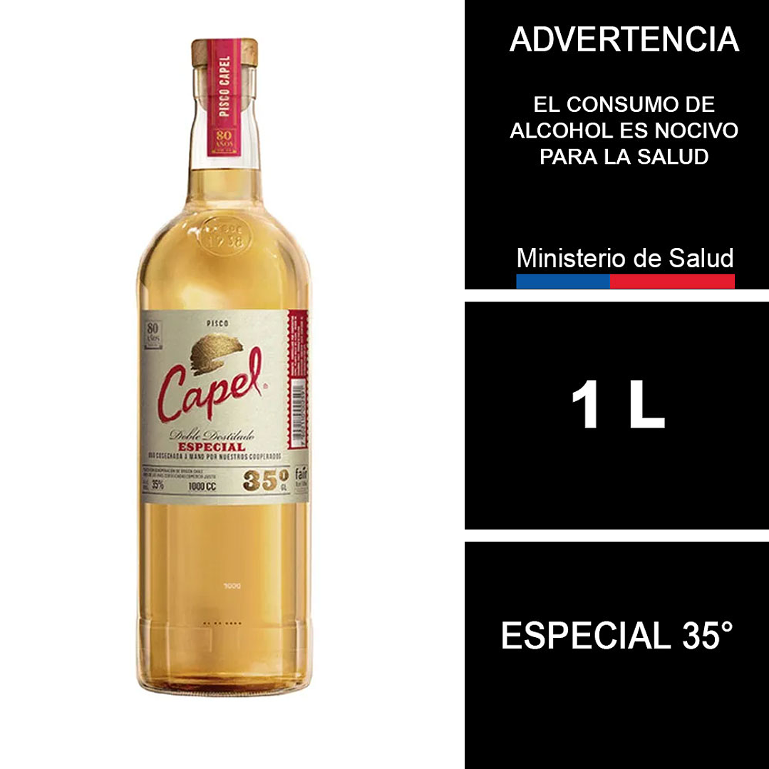 Pisco Capel Doble Destilado Especial 35° 1000 cc 1