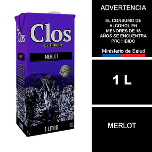 Vino Clos De Pirque Merlot 1 L