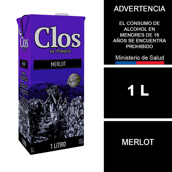 Vino Clos De Pirque Merlot 1 L 1