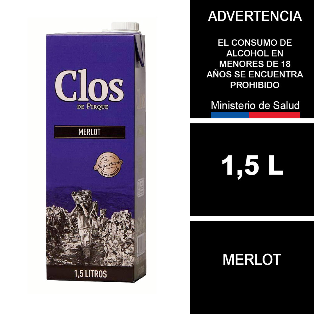 Vino Clos De Pirque Merlot 1,5 L 1
