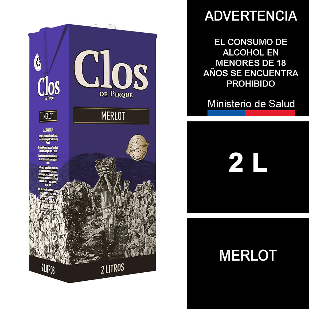 Vino Clos De Pirque Merlot 2 L 1