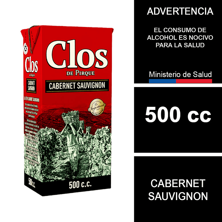 Vino Clos De Pirque Cabernet Sauvignon 500 cc  1