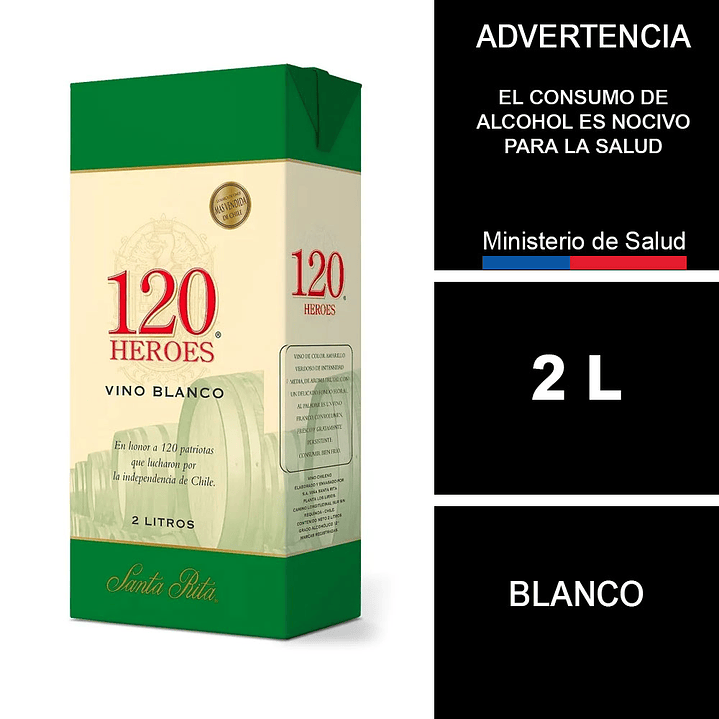 Vino Blanco Santa Rita 120 Caja 2 L 1