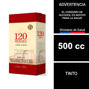 Vino Tinto Santa Rita 120 Caja 500 cc