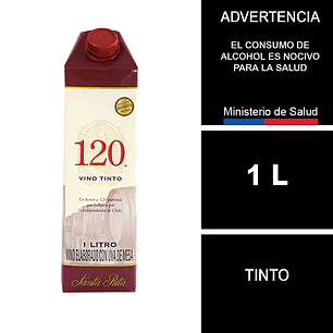 Vino Tinto Santa Rita 120 Caja 1 L