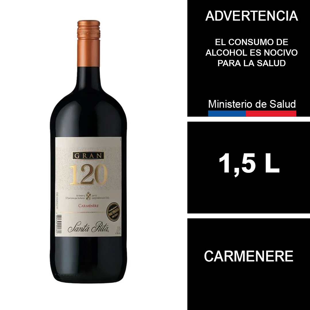 Vino Gran 120 Santa Rita Carmenere 1,5 L 1
