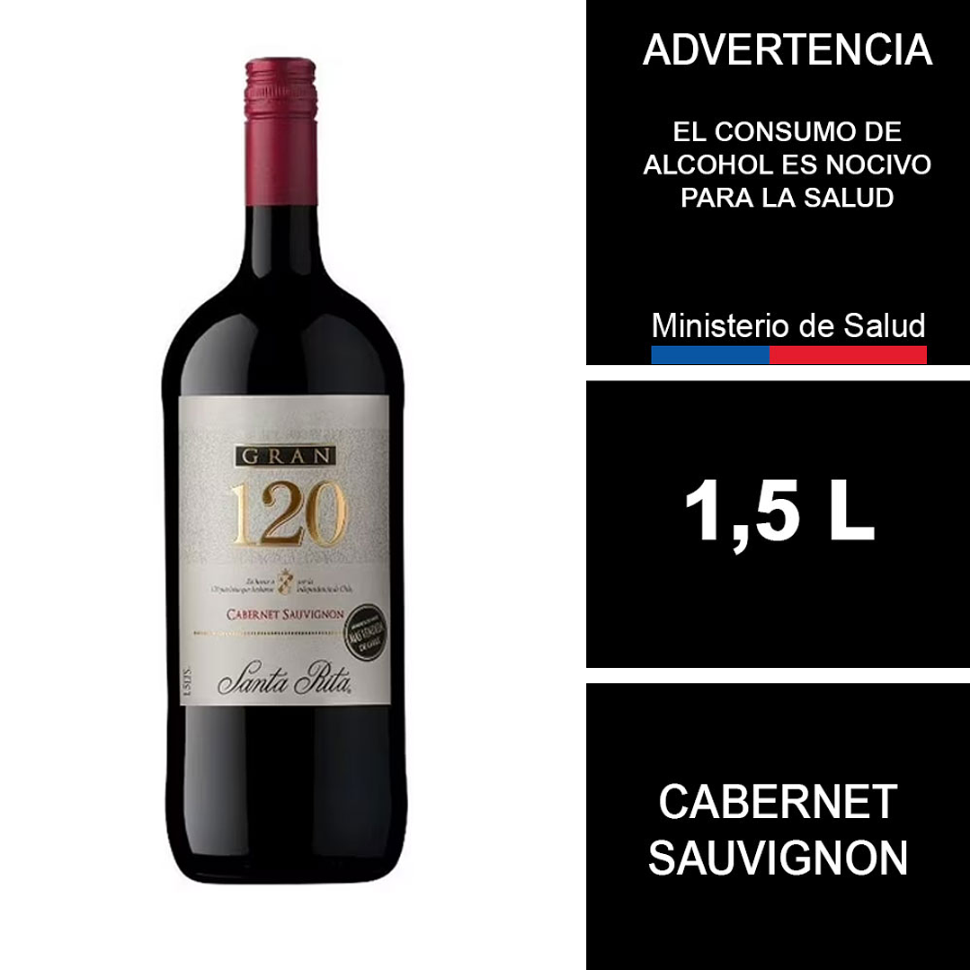Vino Gran 120 Santa Rita Cabernet Sauvignon 1,5 L  1