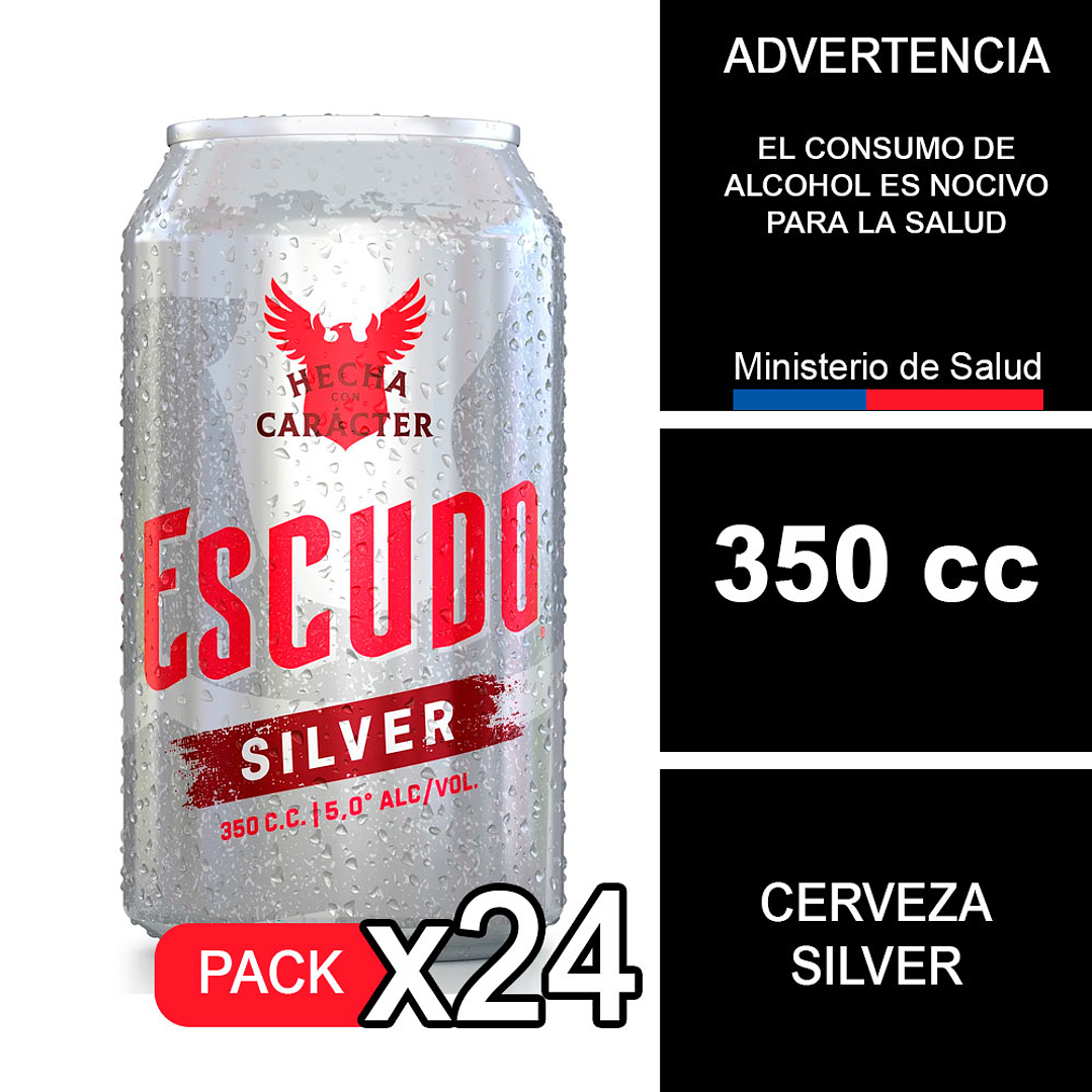 x24 Escudo Silver Lata 350 Cc 5.0° 1