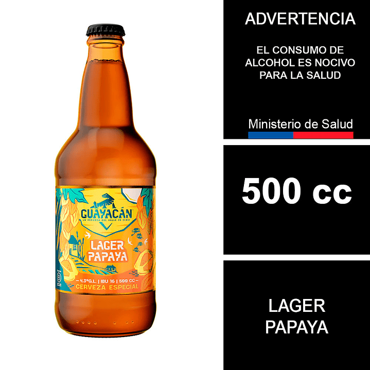 Cerveza Guayacán Papaya 4.3° Botella 500cc 1