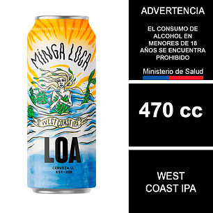 Cerveza Loa Minga Loca West Coast IPA 470cc