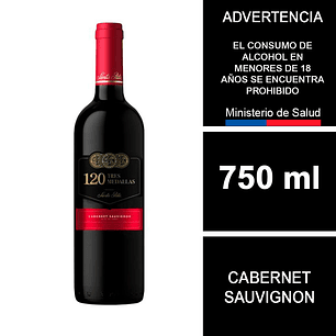 Vino Santa Rita 120 Tres medallas Cabernet Sauvignon 700 cc 