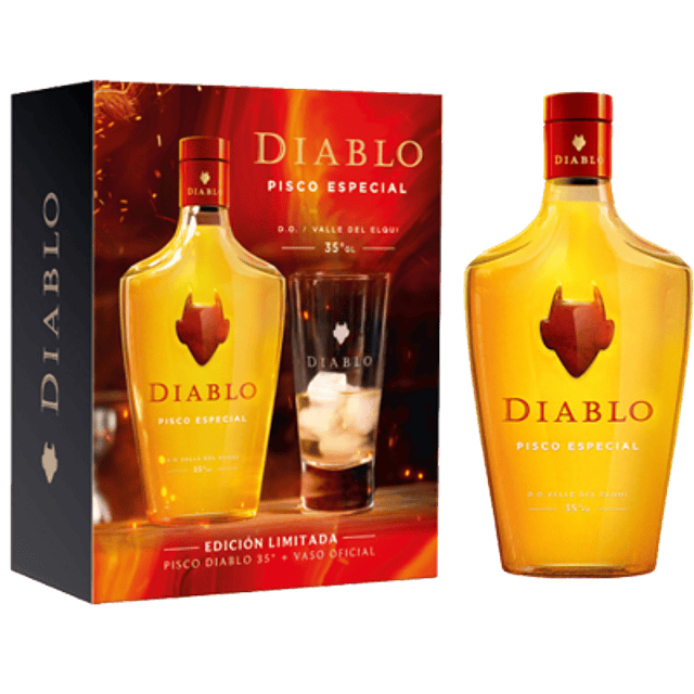 Pisco Diablo 35° 700ml + Vaso