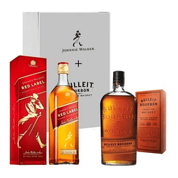 PACK WHISKY BOURBON BULLEIT + JOHNNIE RED LABEL 750CC