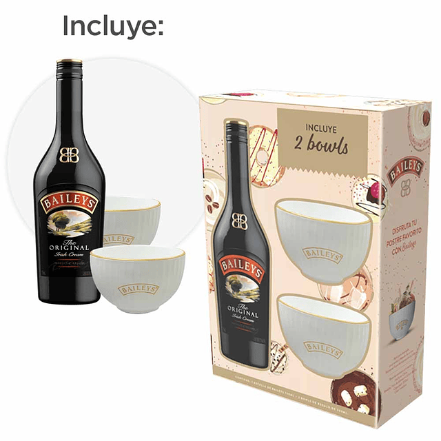 Estuche Licor Crema Baileys Original + Pocillos