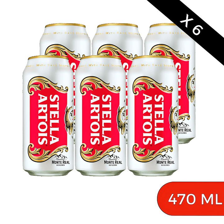 Cerveza Stella Artois Lata 473 CC (6 Unidades) 1