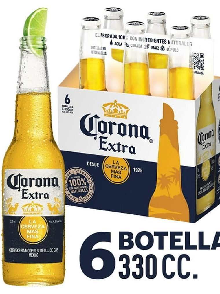Pack Corona 355ml Botellín x6 1