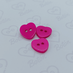 Botón Corazón Pink 11 mm.