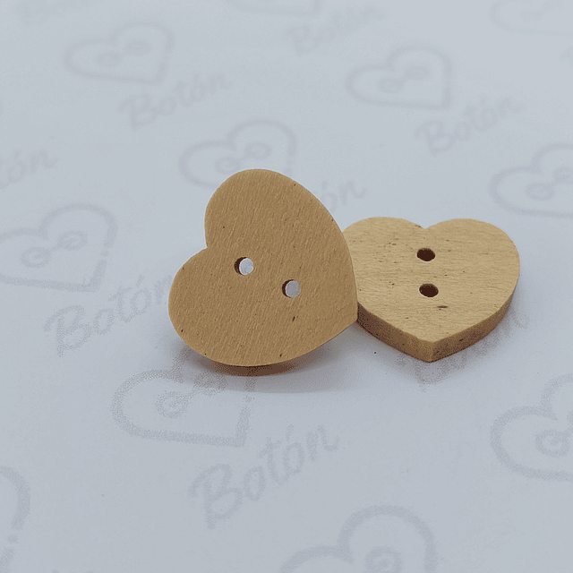 Botón Corazón Simple 14 x 15 mm.