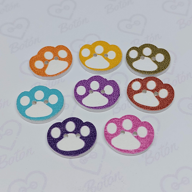 Mix 10 Botones Patitas 16 x 14 mm.