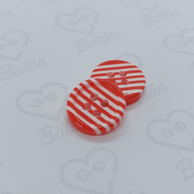 Botón Candy Rojo 11 mm.