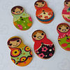 Mix 10 Botones Matrioshka 20 x 30 mm.