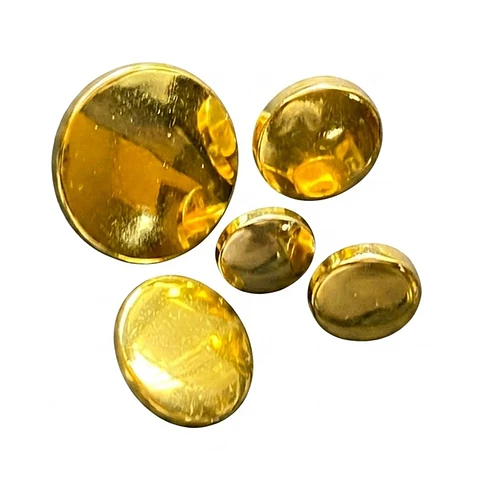 Botón Metalizado Dorado de Poliéster Fantasía en Sets de 10 Unidades