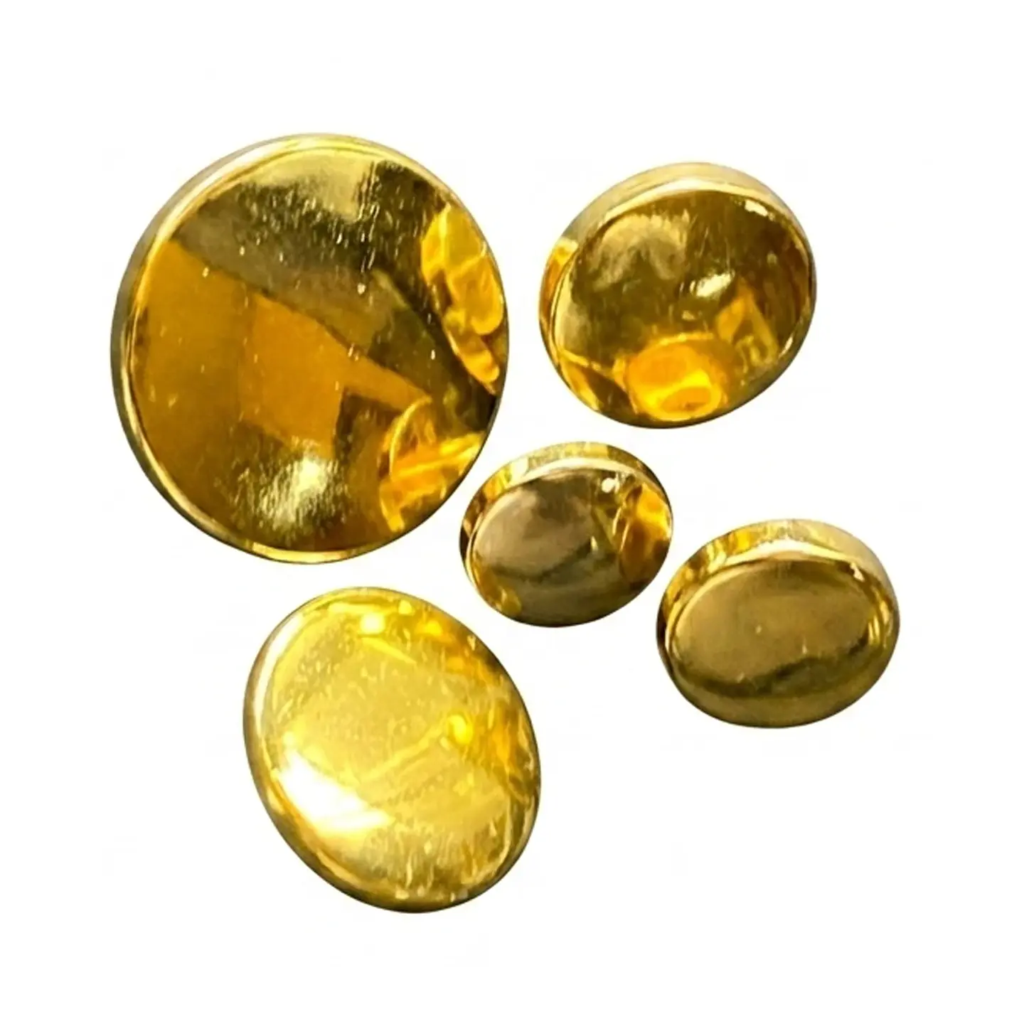Botón Metalizado Dorado de Poliéster Fantasía en Sets de 10 Unidades 1