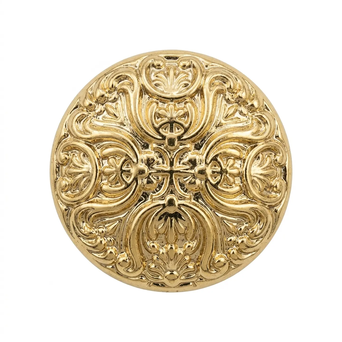 Botón Metalizado Dorado de Poliéster Fantasía en Sets de 10 Unidades 1