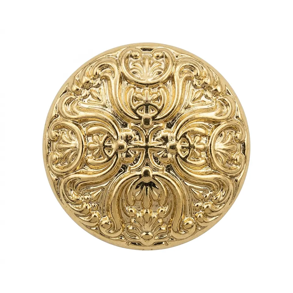 Botón Metalizado Dorado de Poliéster Fantasía en Sets de 10 Unidades 1