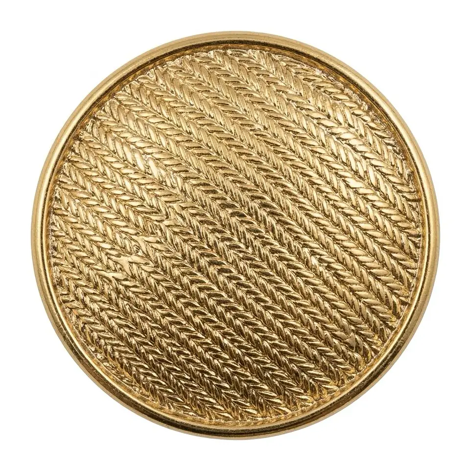 Botón Poliéster Metalizado Dorado Redondo 22mm LM19 1