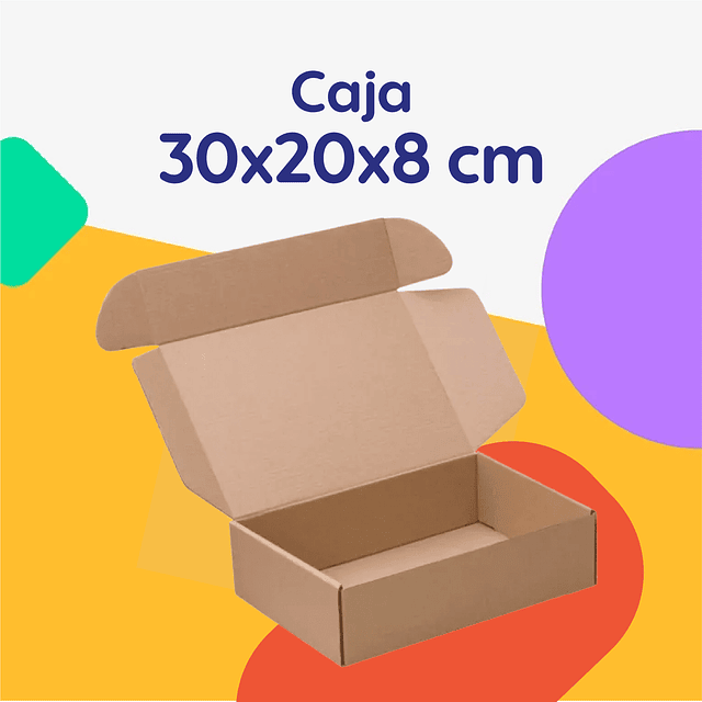 Caja Cartón 30x20x8 cm 25 unidades café