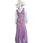 Vestido rosado lentejuelas corte sirena 1