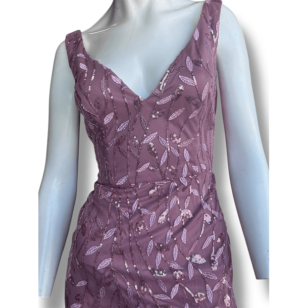 Vestido rosado lentejuelas corte sirena