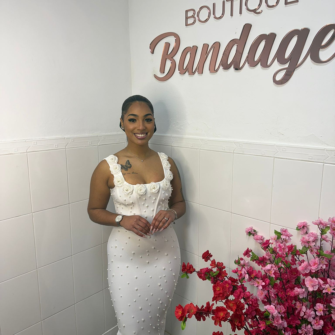 Vestido bandage Esmeralda - Branco 1