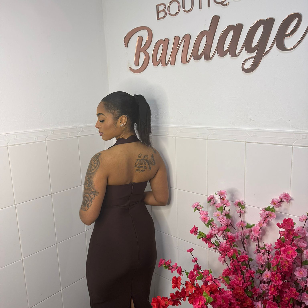 Vestido Bandage Isadora - Castanho 2