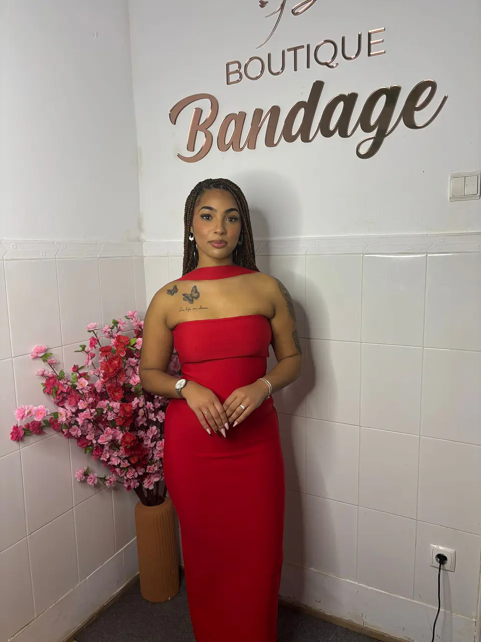 Ysabelle Midi Dress Red 1